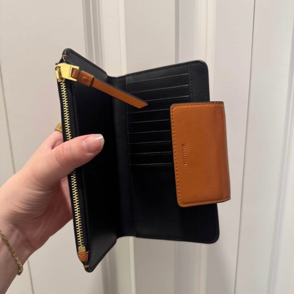 All Saints Brown Leather Shoulder Bag and Wallet - Picture 5 of 8